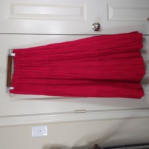 Unknown Red Broom Boho Skirt Buttonup Side